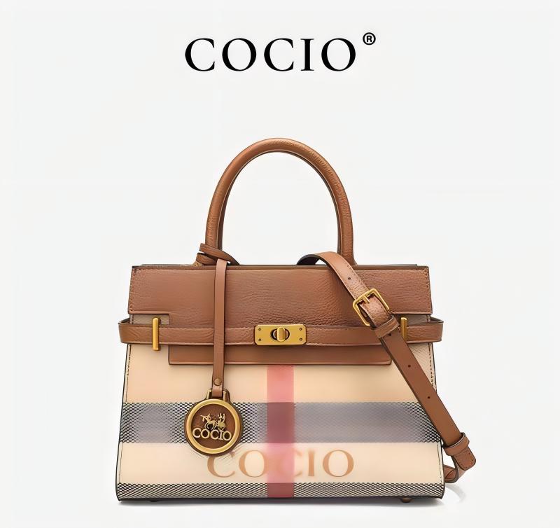 COCIO free shipping designer shoulder bag Genuine Leather classic women's fashionable square bag multifunctional handheld shoulder cross body bag
