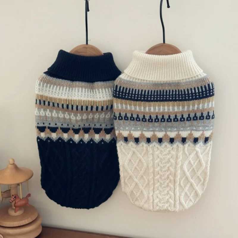 Winter Warm Pet Dog Sweater Fashion Dog Clothes Retro Puppy Knitted Pullovers Cute Striped Cat Sweater Bichon Poodle Pet CostumeW251017