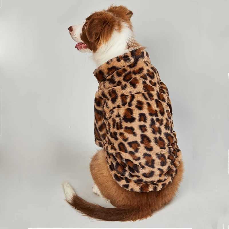 Winter Warm Pet Plush Leopard Dog Clothes Dog Jacket Coat Autumn and Winter Dog Coat Labrador French Bulldog Suit XSXXL D251017