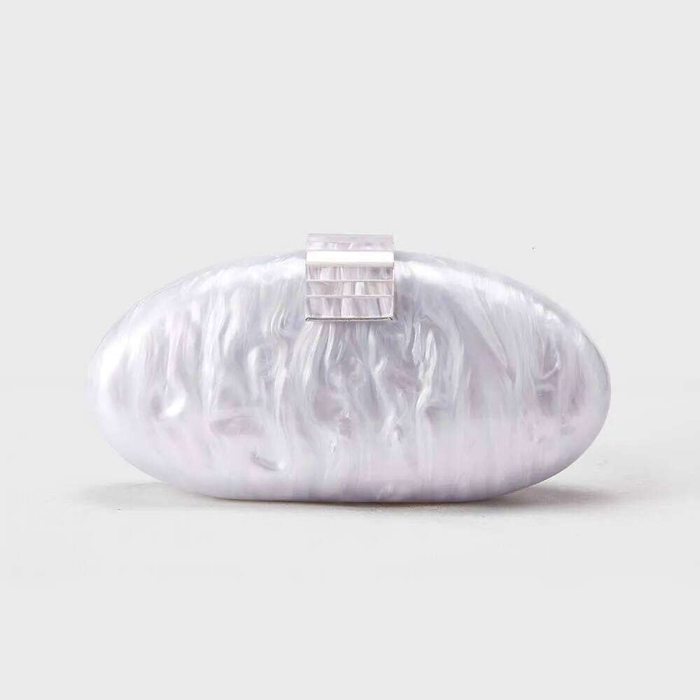 Women Acrylic Cute Long Round Evening Bag Female Marble Party Prom Casual Clutch Sac A Main Handbag And Purse