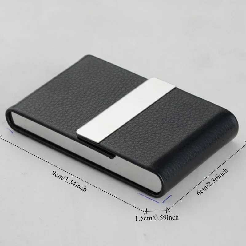 High Quality Business Multifunction Card Holder Case Slim PU Leather Metal Pocket Card Holder with Magnetic Shut Cigarette CaseW251017