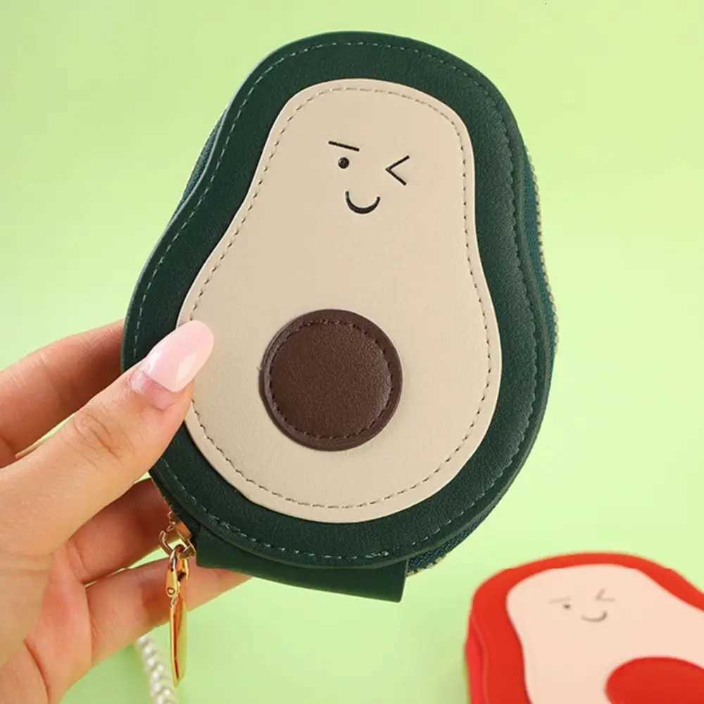 High Quality PU Leather Mini Card Wallet Large Capacity 11 Card Pockets Business Card Case Cartoon Avocado Coin Purse WomenW251017