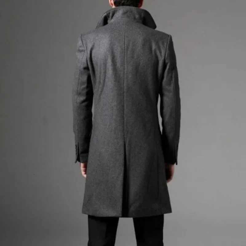 Autumn Winter Top Quality Mens Fashion Casual Single Breasted Long Trench Coat Jacket Woolen Overcoat British Style D74 Z250918