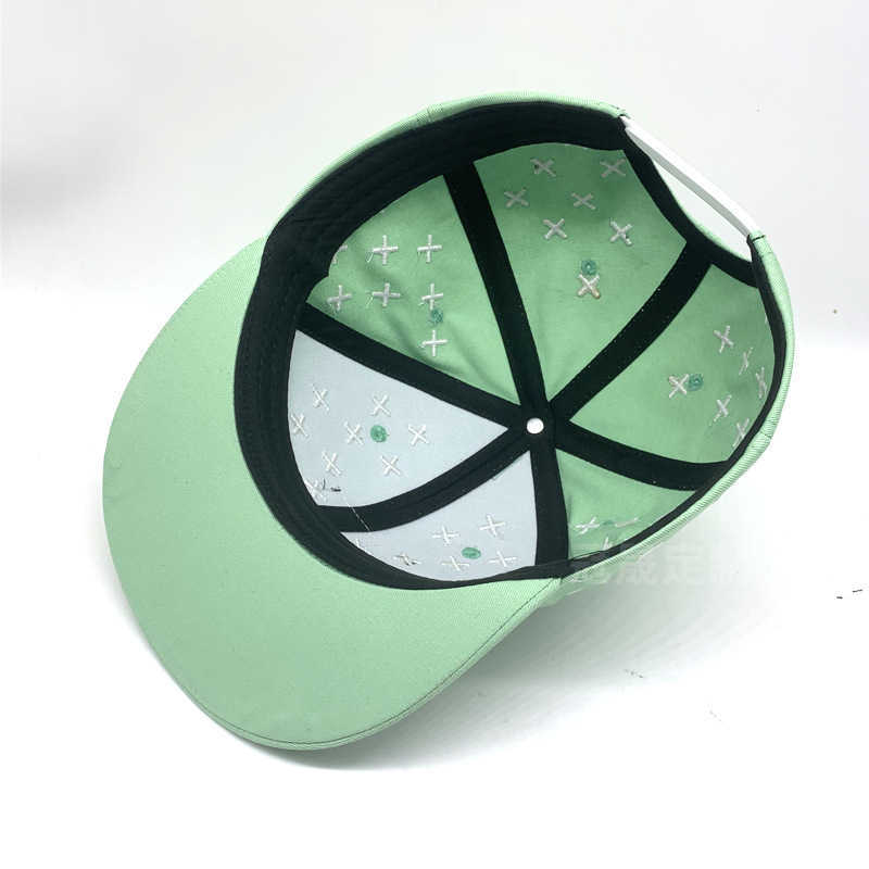 Trendy Brand Full Embroidery Flat Brim Hip Hop Baseball Cap Leather Label Big Head Hat Flat Brim Hat W251017