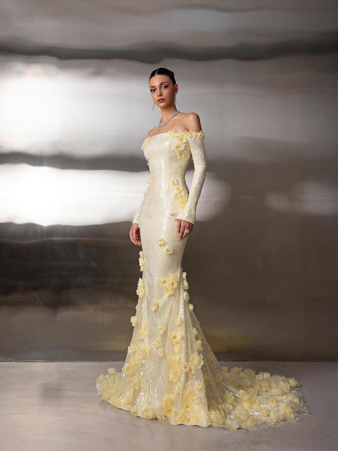 Gorgeous Evening Dresses Mermaid Off Shoulder 3D Flowers Formal Occasion Backless Prom Gowns Party Dresses Custom Made Vestidos de noche