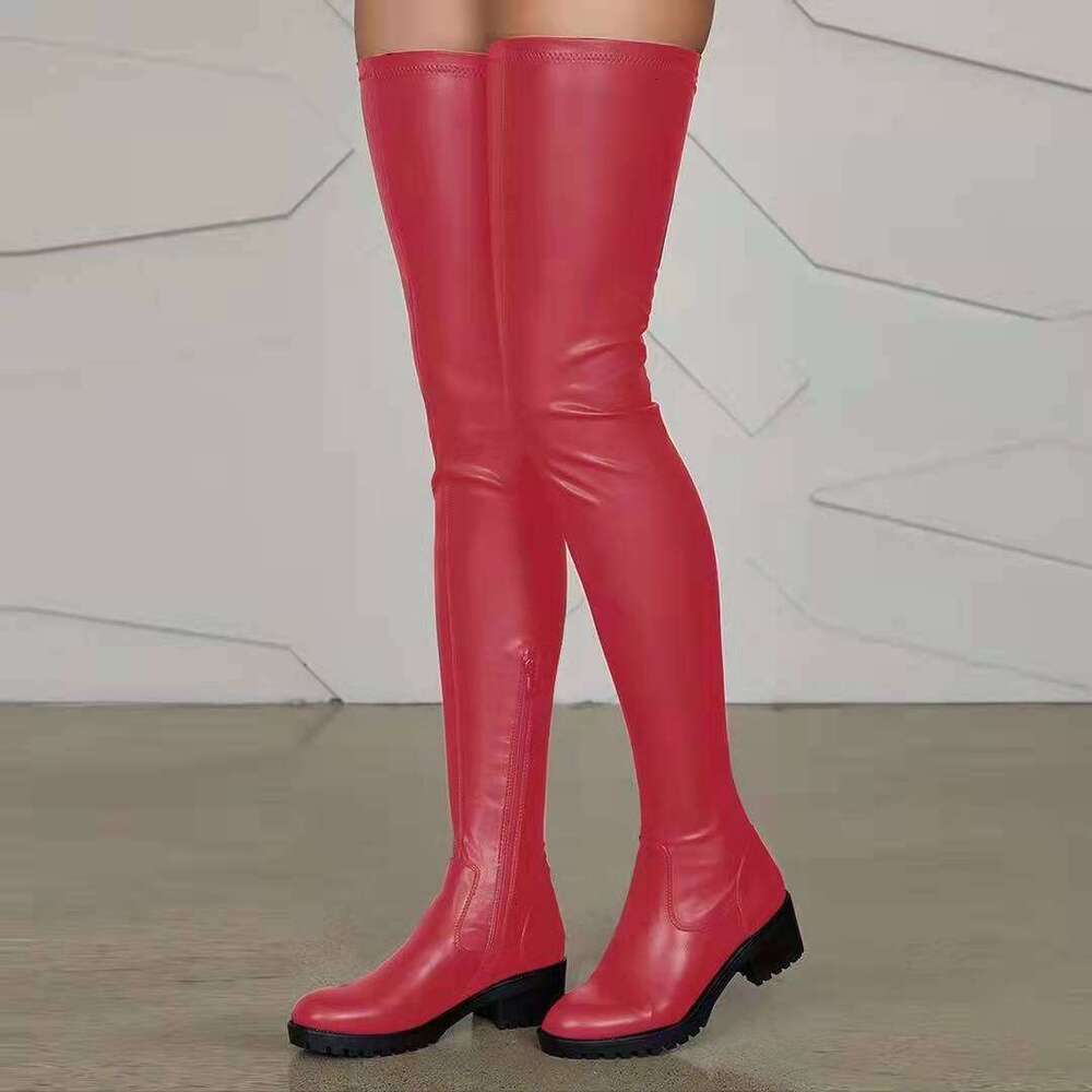 Winter Over Knee High Thigh-High Boots Coarse Heel Elasticity