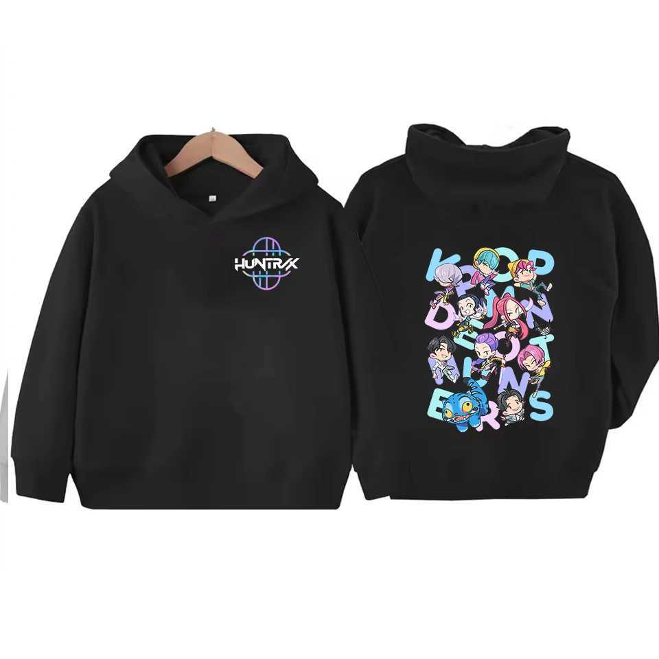 Korean popular demon hunter Rumi Derpy print cute kids hooded sweatshirt childrens Koreanstyle warm fashion casual wear C251017