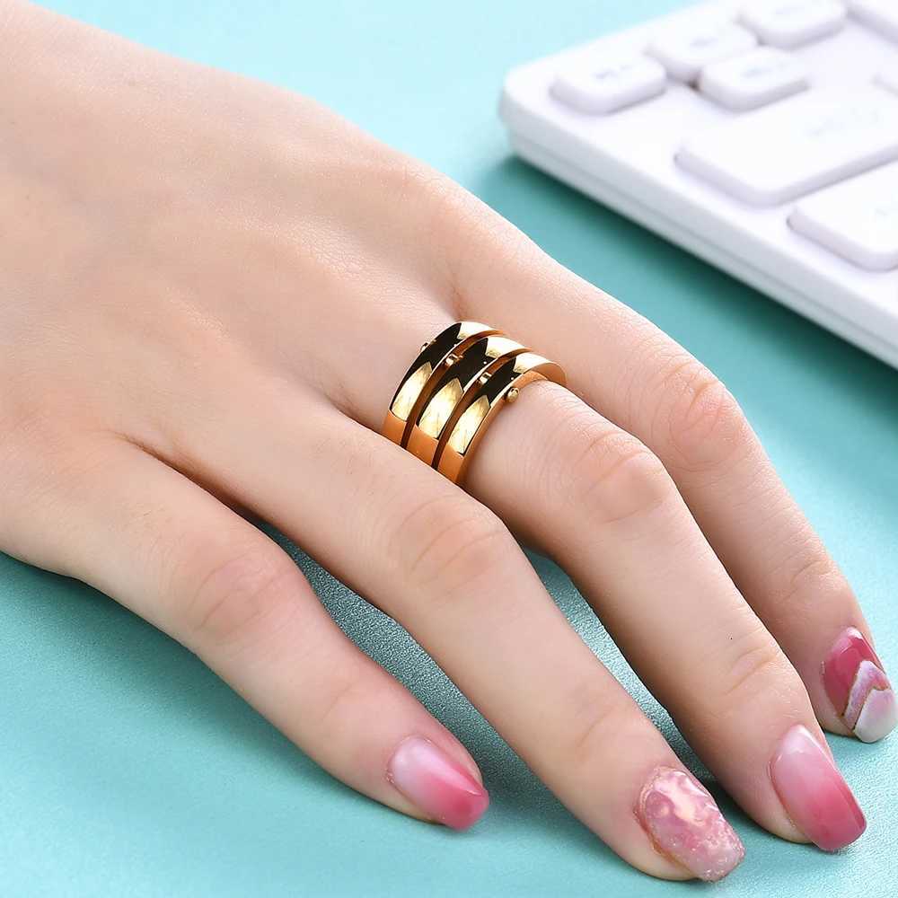 Classic 3 Finger Ring For Women Fashion Stainless Steel 3 PiecesSet Ring Engagement Wedding Lady Finger Jewelry Wholesale Z251017