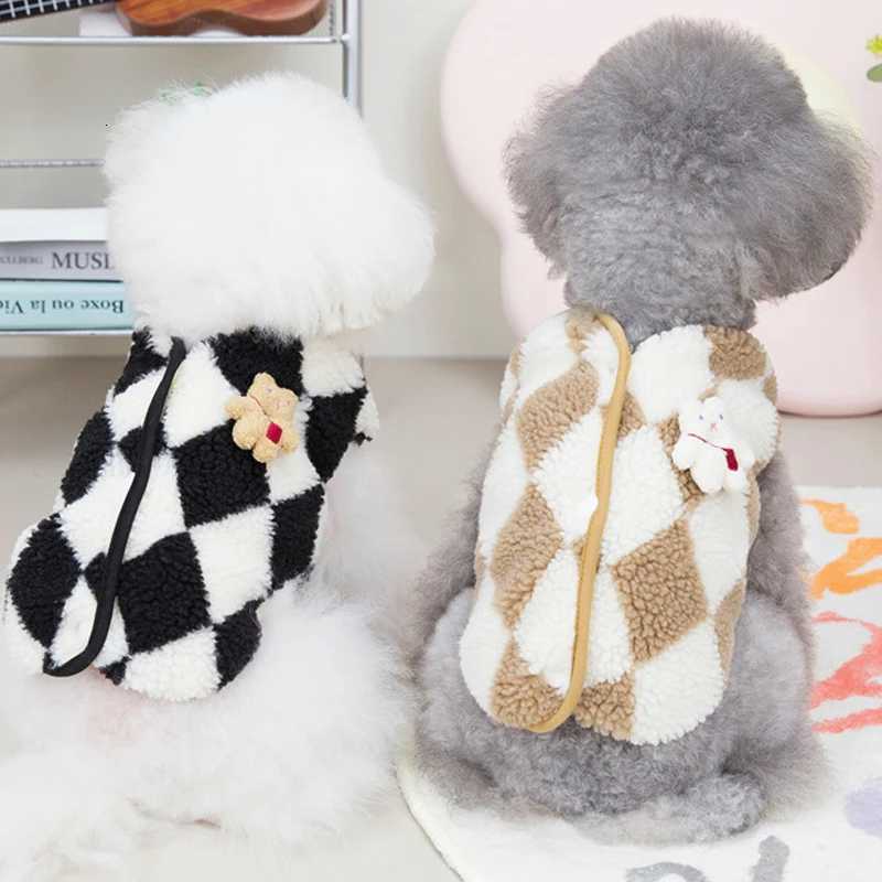 Dog Clothes Plaid Fleece Pet Jacket for Small Dogs Winter Warm Puppy Coat Chihuahua Yorkshire Bichon Vest Costume Pet SuppliesW251017