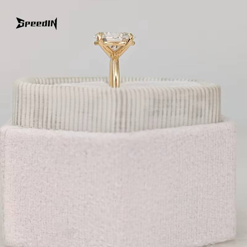 Speedin High Quality Jewelry Custom 14k 18k Goild DEF Oval Solitaire Single Lab Grown Diamond Engagement Ring
