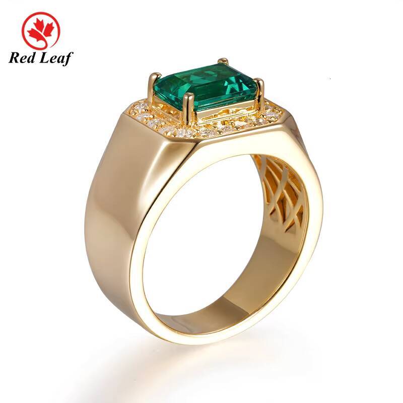 Redleaf Gemstones New Style Mens Hip Hop Style Fine Jewelry Custom Design 925 Sterling Silver Gold Plated Rings Moissanite
