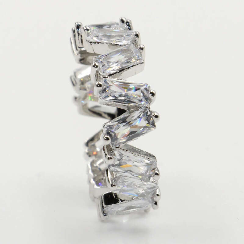 Victoria Wieck Fashion Jewelry Sterling Sier Irregularity Princess Cut White Topaz CZ Dia Party Promise Women Wedding Band Ring