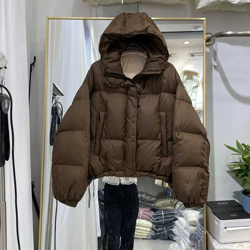 Temperament Short Womens Coat2025 New Winter Thickened Down Jackets Women Hooded Loose White Duck Down Women Down Jackets H555 W251016