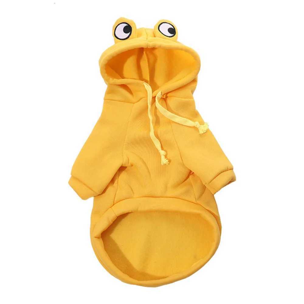 Funny Warm Pet Hooded Sweatshirt Soft Cartoon Frog Shape Dog Coats Breathable Cute Pet Clothes Small DogsW251017