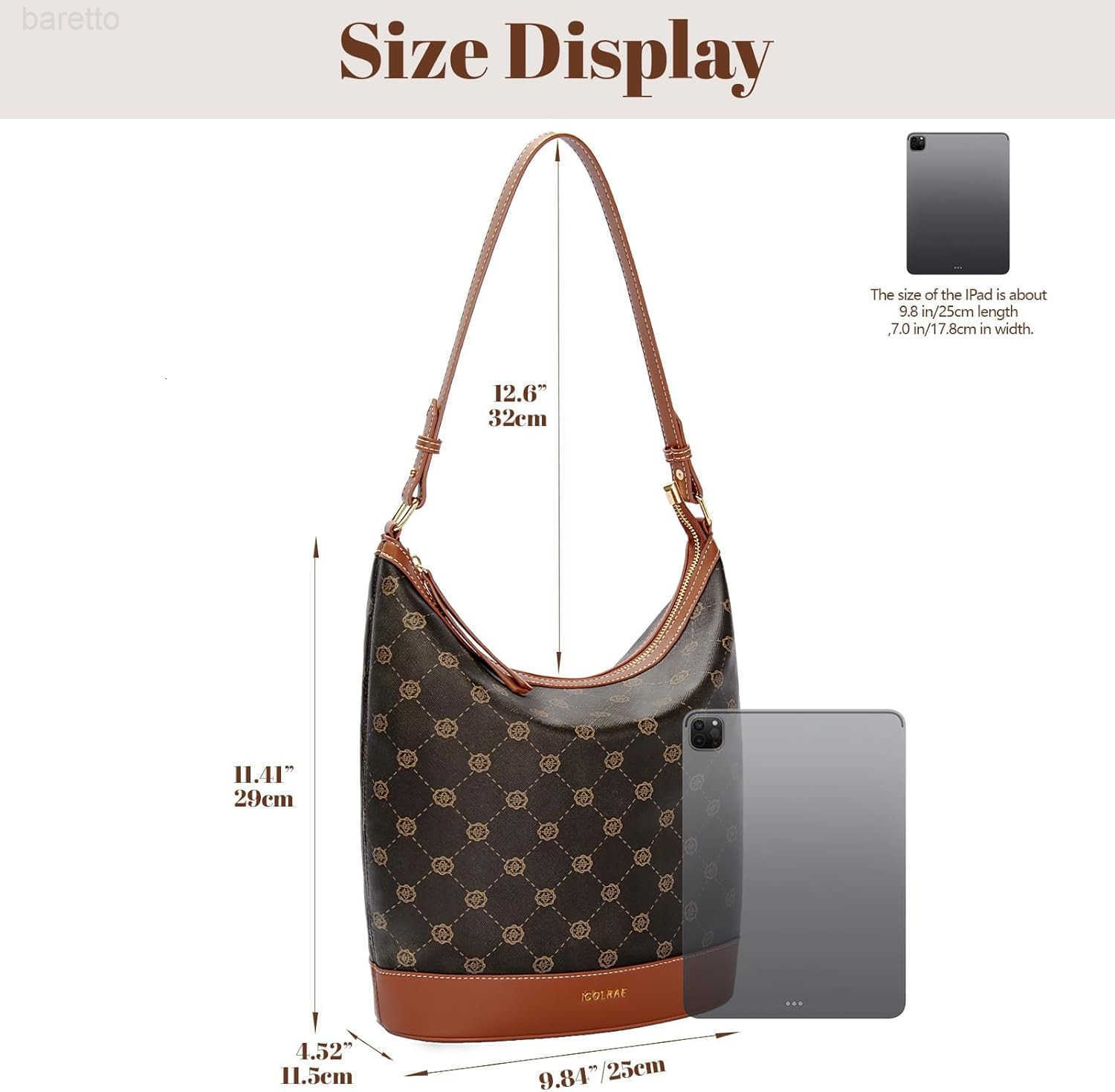 Hobo Tote Bag for Women Work Vegan Leather Small Shoulder Bag Travel Office Slouchy Handbag Bucket Purses Z251017