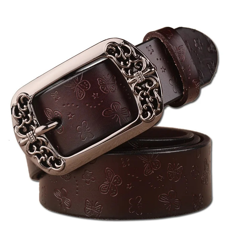 Explosive womens pin buckle belt womens retro casual decorative carved belt Various colors to choose 251010