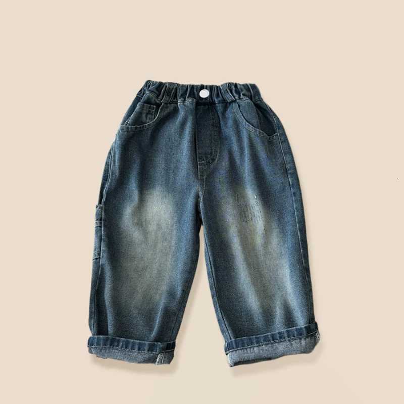 Pants Boy Jeans Spring Autumn 2024 New Straight Loose Leisure Fried Street Versatile TideT251017