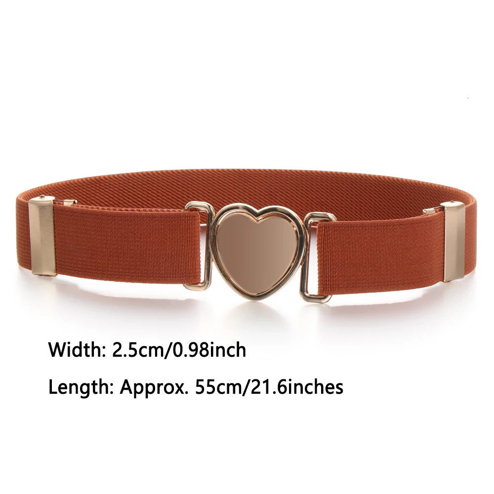 Kids Girl Stretch Waist Belt Adjustable Heart Belt Elastic Belts Uniform Belt for Teen Kids Girls Dresses 251010
