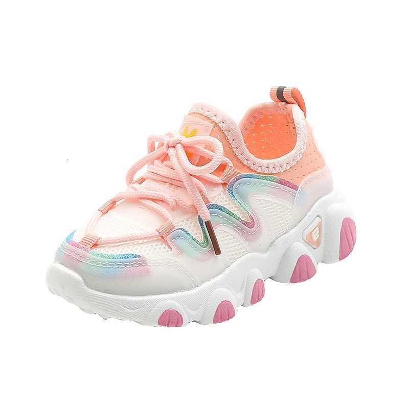 1 pairs Spring and Autumn New Childrens Shoes Breathable Elastic Lycra 15 Year Old Girls Baby Shoes Sports and Casual ShoesT251017