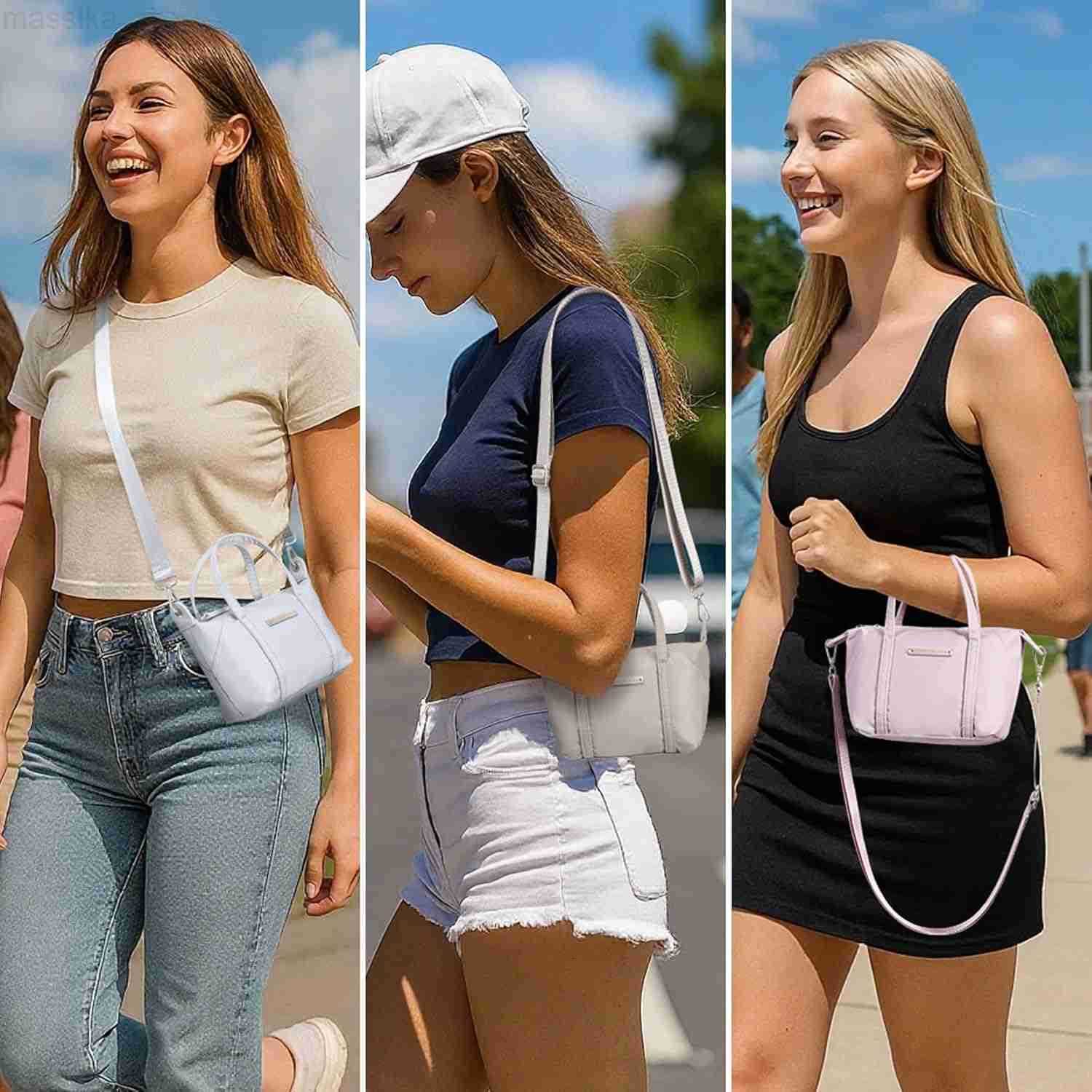 NEICOA Mini Tote Bag for WomenSmall Crossbody Bags with ZipperLightweight Nylon Purse for Daily Use M251017