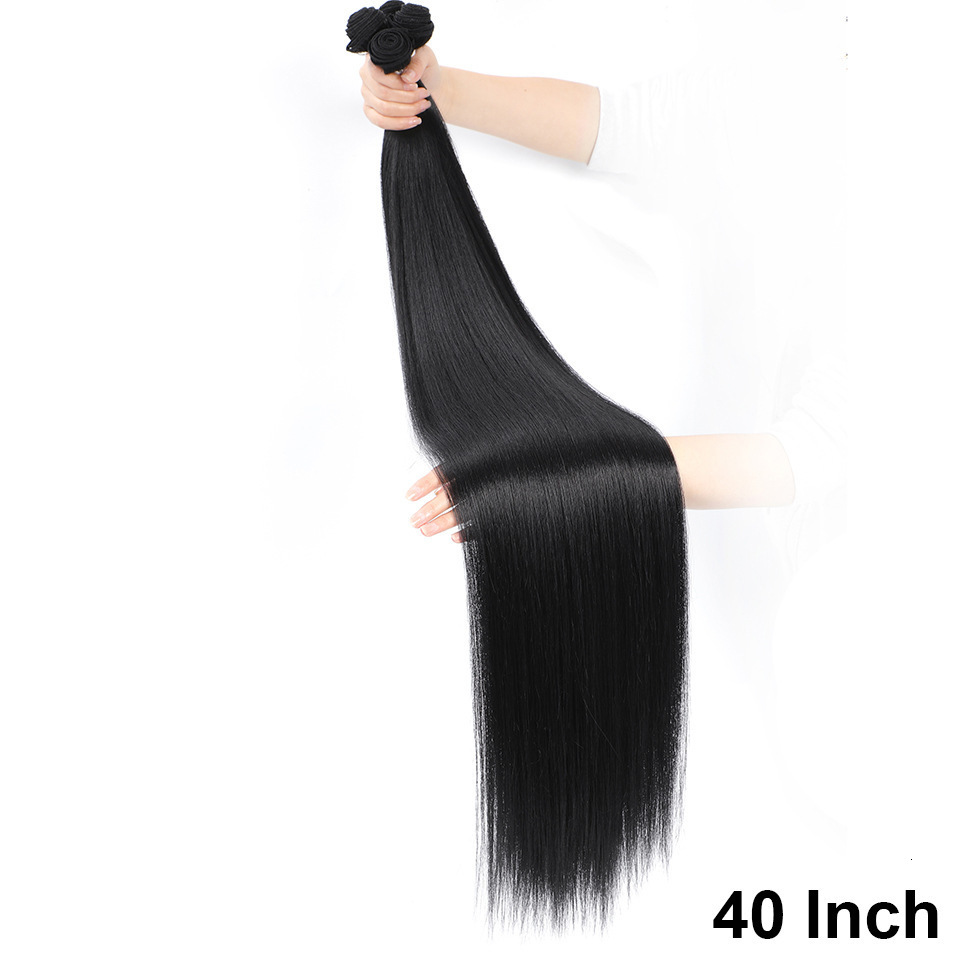 Straight Hair s Heat Resistant Synthetic Bundles Colorful High Temperature Cosplay Brown Blonde 240410