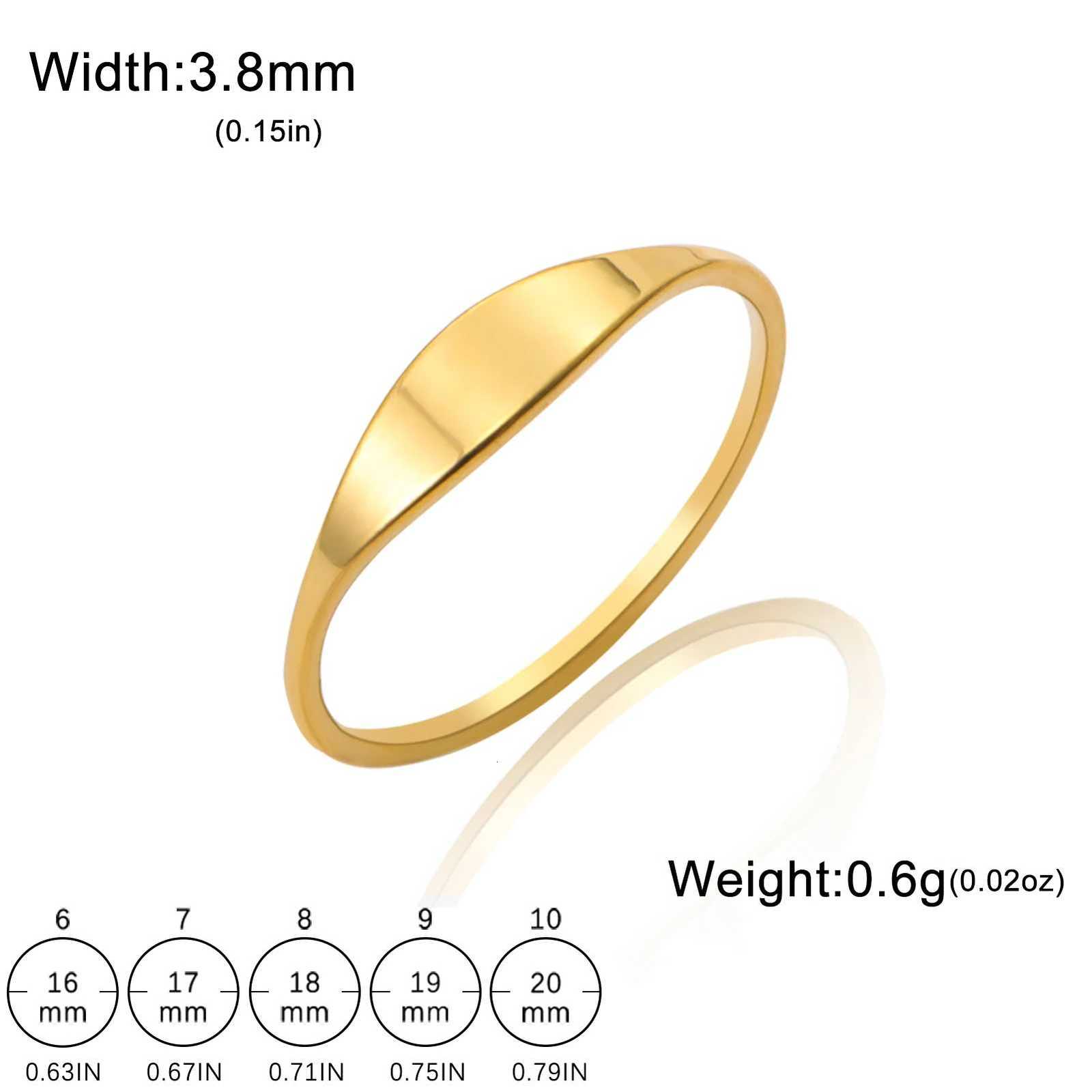 Skyrim Stainless Steel Gold Color Minimalist Rings for Women Fashion Simple Finger Ring Jewelry Gift WholesaleW251017