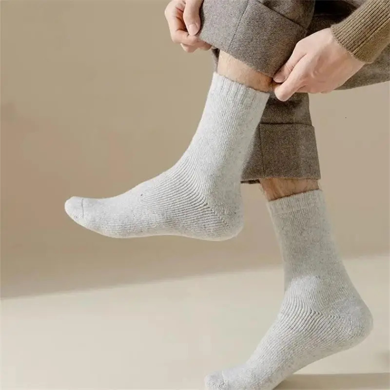 4PairsLot Mens Winter Super Thick Thermal Socks Wool Men Women Solid High Quality Merino Wool Socks Cold Snow Warm Wool Socks 251017