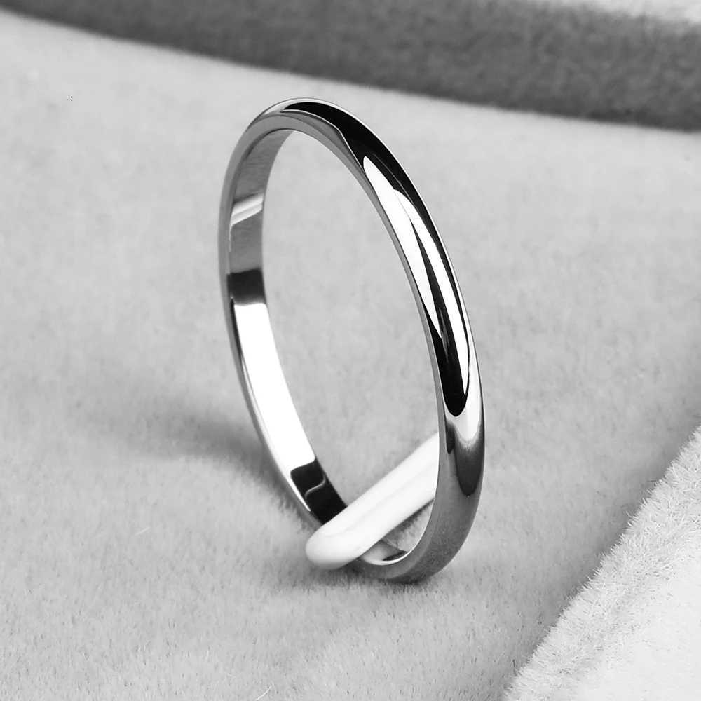 KNOCK Titanium Steel Rose Gold Antiallergy Smooth Simple Wedding Couples Rings Bijouterie for Man or Woman GiftW251017