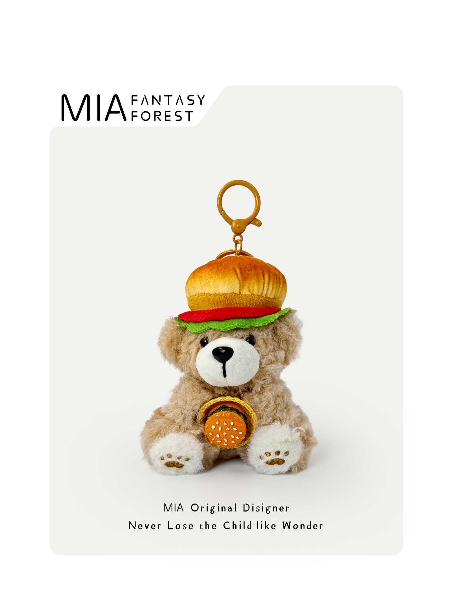 Hamburger Cookie Bear Plush Toy Backpack Pendant Keychain Christmas Eve Special Gift for Giving J251017