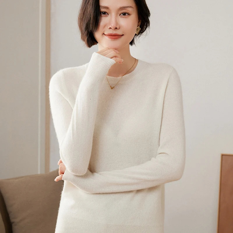 100 Pure Goat Cashmere Knitted Pullovers ONeck Sweaters Women Soft High Quality Ladies Jumpers Clothes 251013