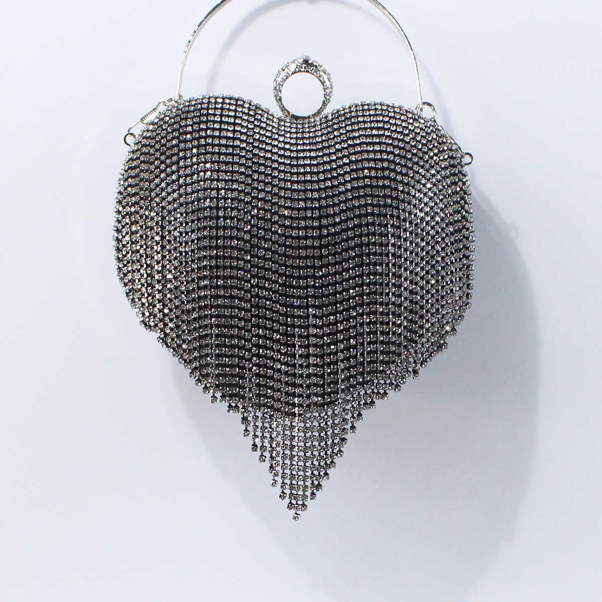 Tassel Heart Fashion Handbag Stylish Versatile Heart Crossbody Bag Light Luxury Evening Bag