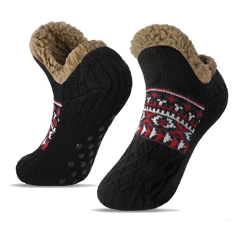 Thermal Mens Fluffy Slipper Socks Winter Warm Women Short Cotton Thickened Home Sleeping Soft Non Slip Grip Fuzzy Floor Socks 251017