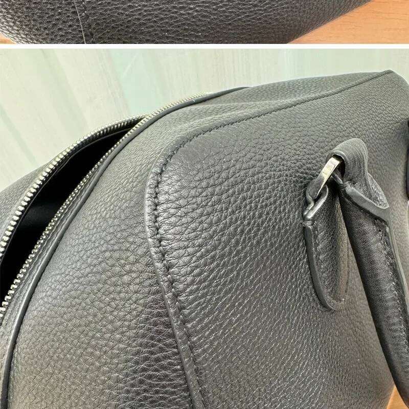 Light High Quality First-layer Cowhide Boston Shafee Line Bowling Premium Leather Women's Large-capacity Pillow Bag