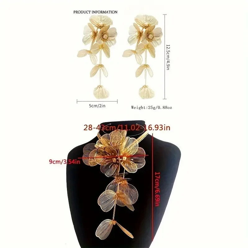 Lady 3pcs Handmade Flower Inlaid Rhinestone Vintage Jewelry Set Perfect Night Club Party Accessories 251016