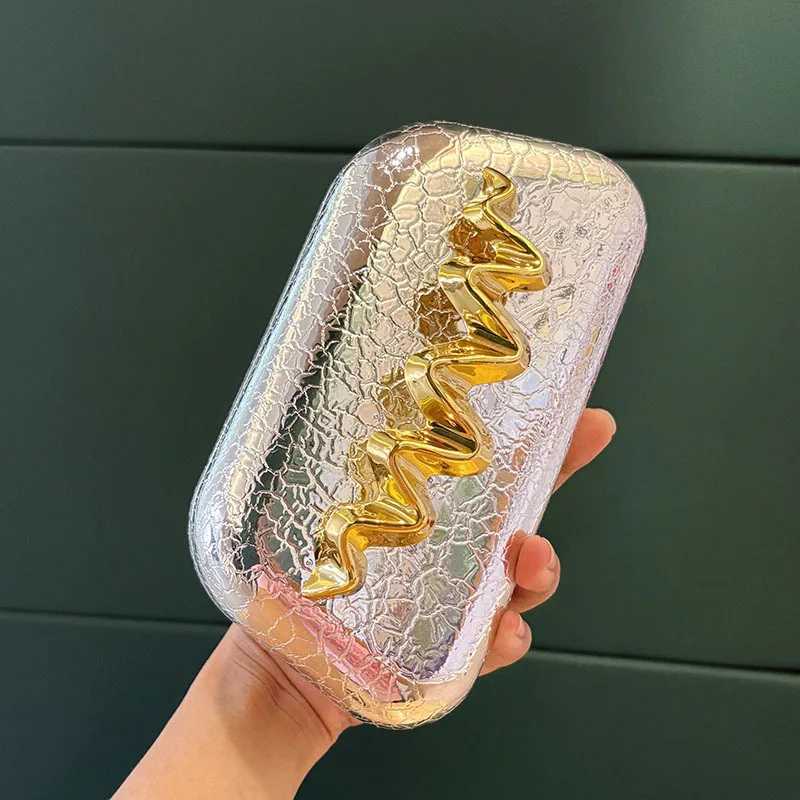 Silver new light luxury meniscus bag niche design highend handbag acrylic bag Z251017