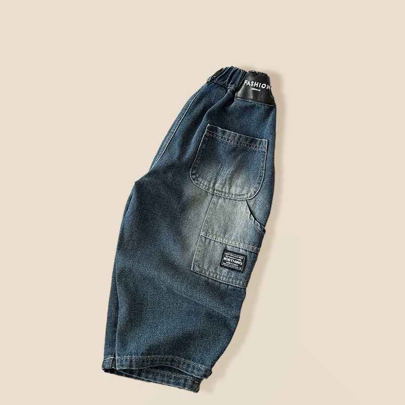 Pants Boy Jeans Spring Autumn 2024 New Straight Loose Leisure Fried Street Versatile TideT251017