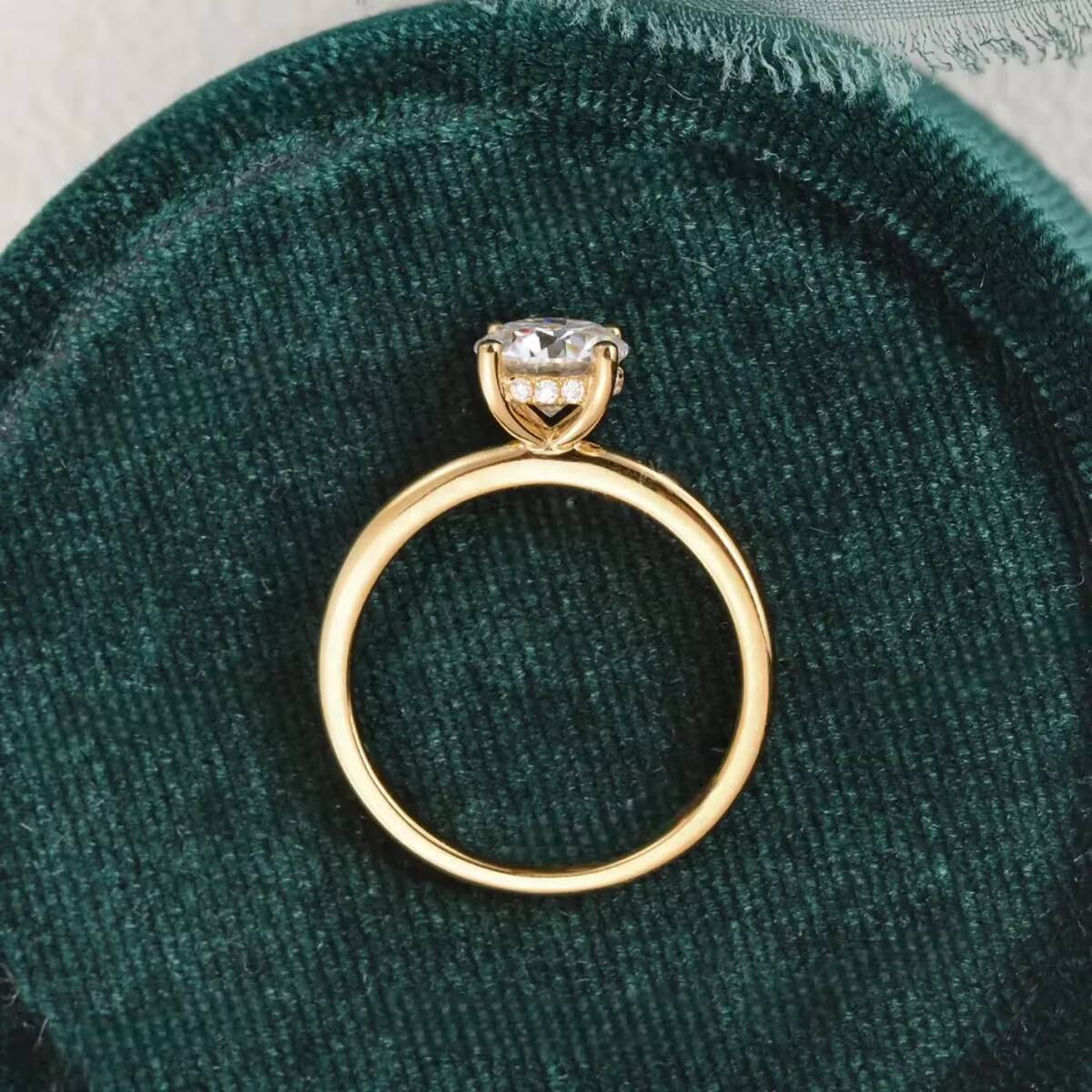 Speedin Custom Jewelry 14k 18k Solid Gold 4 Prong Round Cut Lab Diamond Engagement Rings for Women