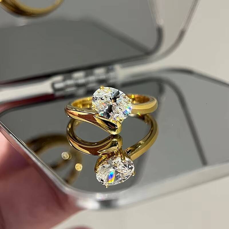 Speedin Jewelry Bestselling Teardrop Ring DEF VVS1 VVS2 Lab Diamond Pear Cut Wedding Ring for Women Gift