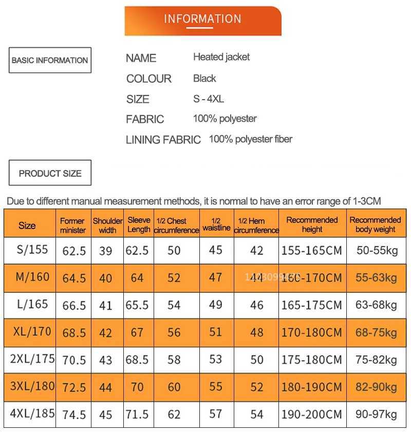 11 Areas Self Heated Jacket Men Women USB Heated Clothing Cotton Washed Winter Thermal Skiing Camping Hiking Jacket Warm Coats H251017