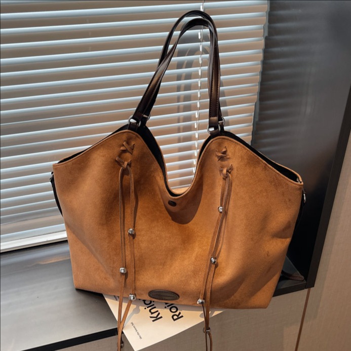 2025 Vintage Frosty Bag Women'S Casual Shoulder Bag Autumn New Large Capacity Commuter Tote Bag