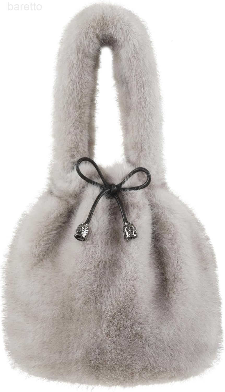 Fur Story Tote Bag Faux Fur Purses for Women Plush Handbag Fuzzy Shoulder Bag Big Capacity Black Purse for womens Girls Z251017