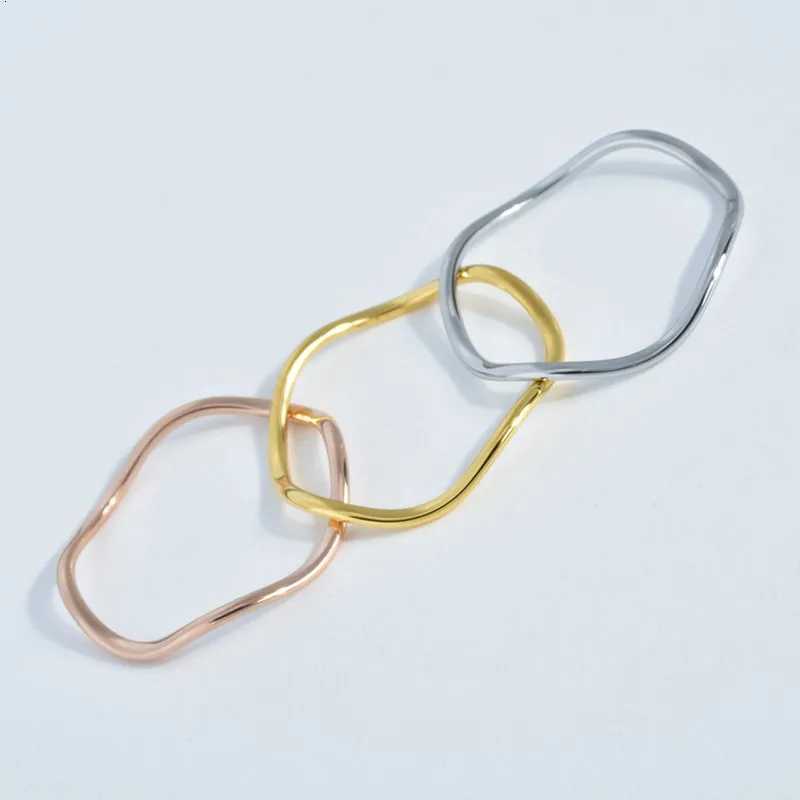 1mm Thin Stainless Steel Wave Ring Wedding Band for Women Girl Size 412W251017