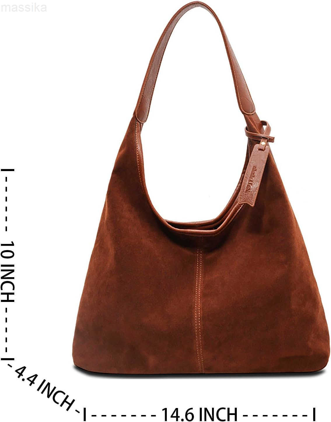 Leather Hobo Bag for Women Brown Purses Suede Purse Slouchy Tote Bag Suede Tote Bag Fall Winter Purses Handbag M251017