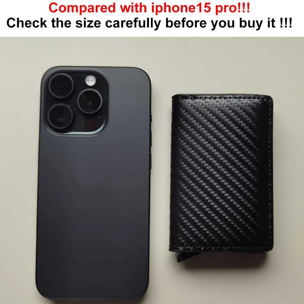 Anti Rfid Carbon Fiber ID Credit Card Holder Men Wallets Mini Automatic Pop up Bank Cardholder Case Minimalist Vallet ChoiceW251017