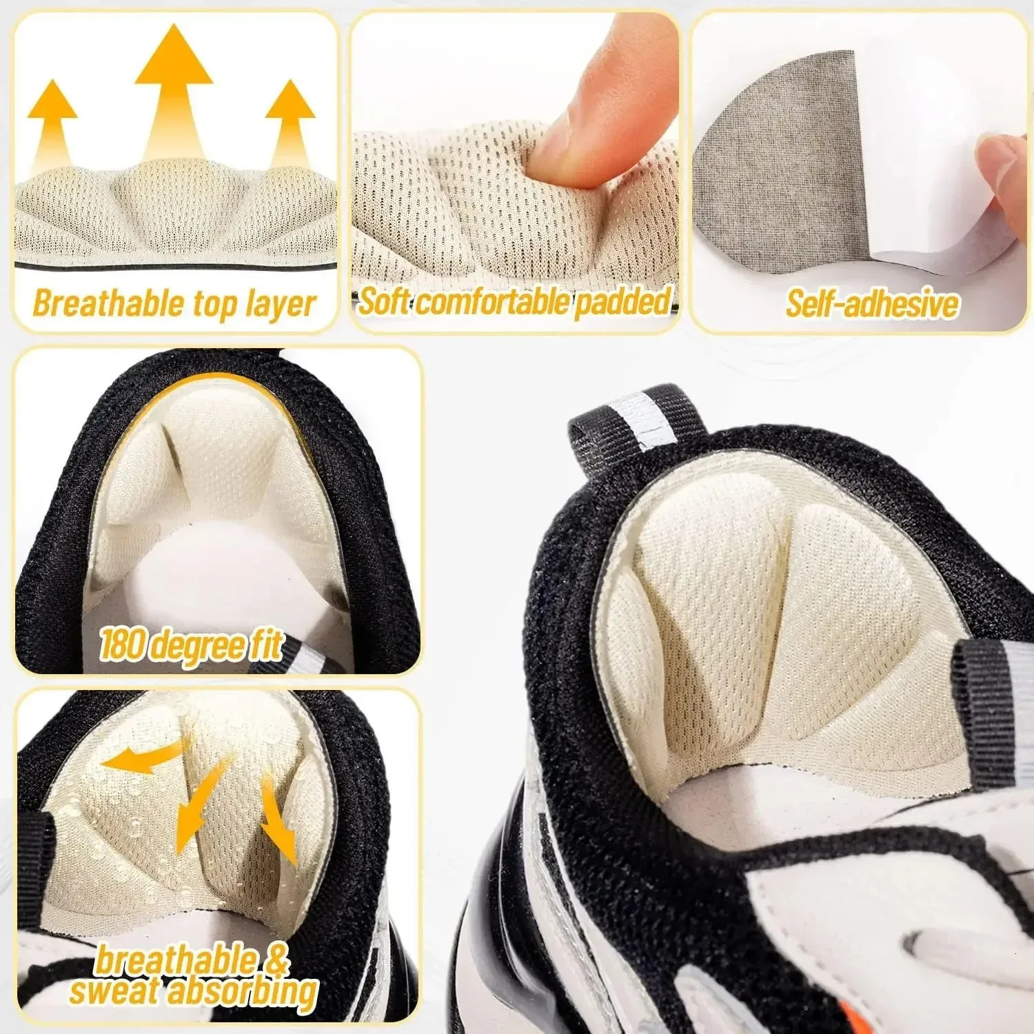 12Pair Heel Stickers Insoles Patch AntiPain Cushion Pads Heel Care Heel Protector Sports Sneaker Shoes Adhesive Back Sticker 251011
