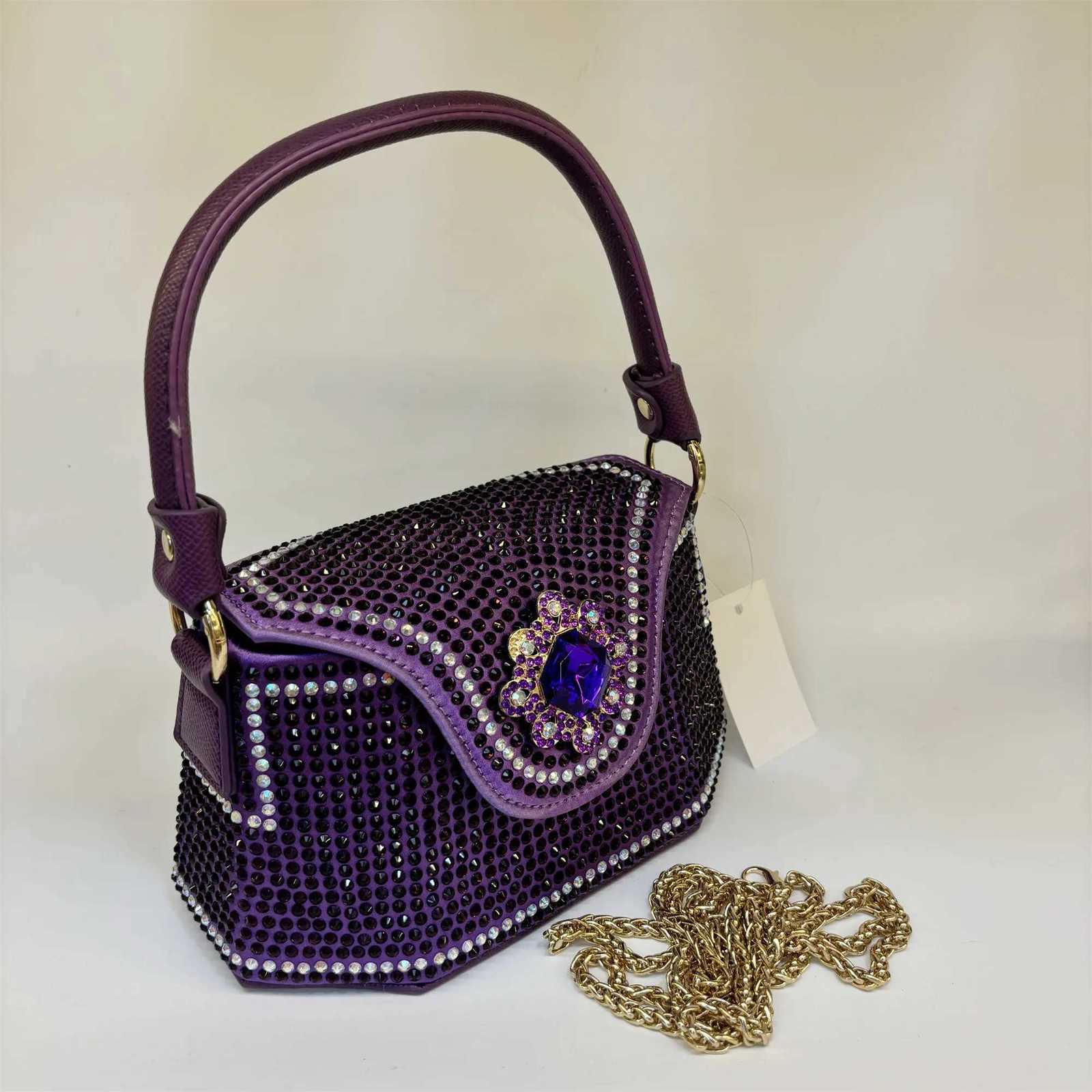 2025 Fashion Luxury Rhinestone Diamonds Shoulder Handbags For Women Thick Chain Crossbody Bag Ladies Handbag F58235 Z251017