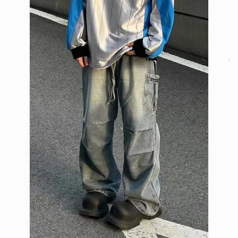 Jeans Mens Autumn Wideleg Loose Straight Pleated Old Casual Trousers Foyer Wear New Mens Thin Pants Sport Y2k Hairpin1 Y251105