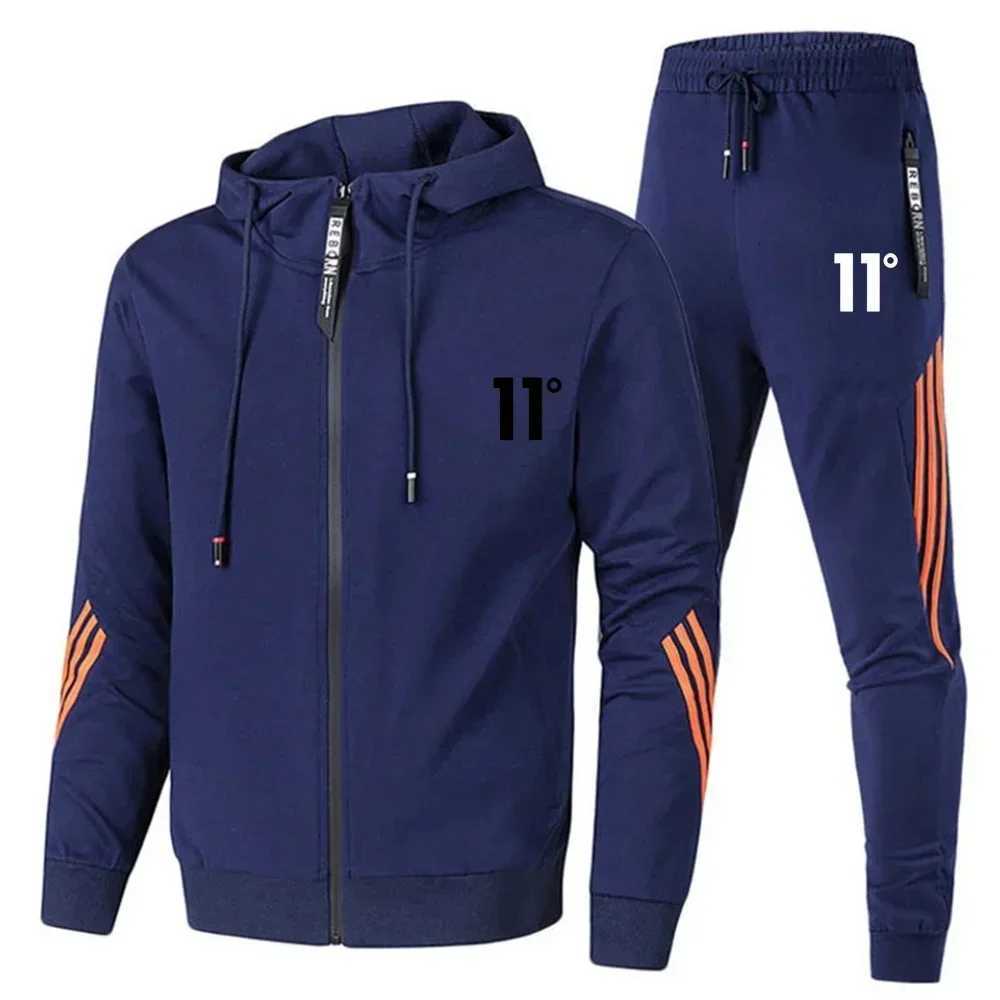 Autumn and winter printed fitness drawstring sweatshirt longsleeved outdoor sports fashionable mens set fitness sweatshirt Z251017