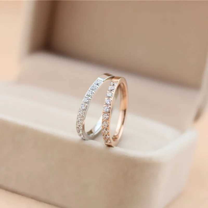 Stainless Steel Half Eternity Band Pave Setting CZ Wedding Ring for Women Girl Size 410W251017