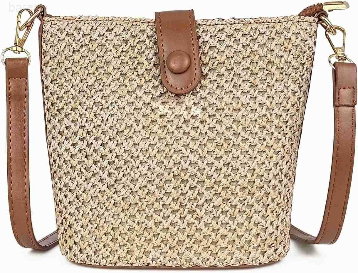 Straw Crossbody Bags for Women Fashion Rattan Shoulder Bag Boho Woven Bag Summer Straw Clutch Purse for Vacation Z251017